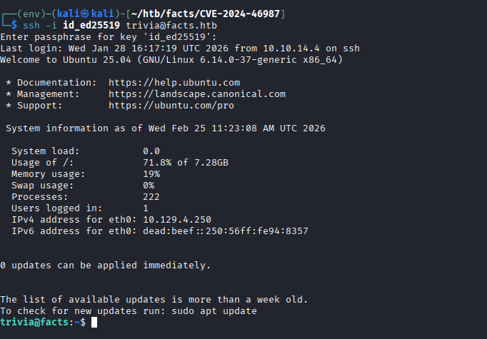 SSH login successful